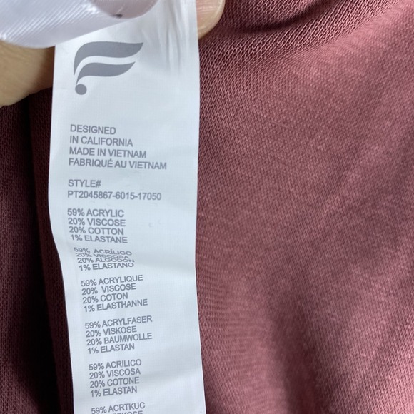 Fabletics Wide Leg Jumpsuit Sz L Dusty Mauve Loungewear Soft Comfy Travel - Picture 9 of 12